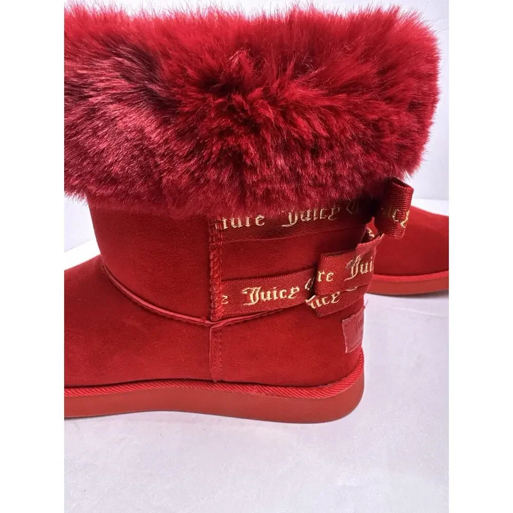 Juicy Couture Women’s JC-King 2 Winter Boots red Faux Fur size 7